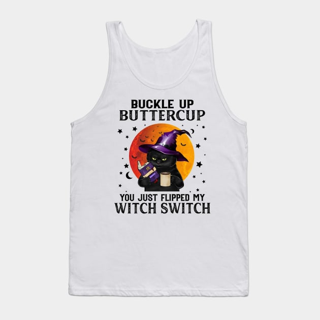 Cat Halloween Witch Tank Top by Sunset beach lover